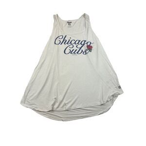 Chicago Cubs Rose MLB Tank Top Womens XL White Tailgate 2019 Sleeveless